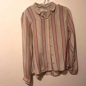Maison Scotch beige blouse with buttoned collar